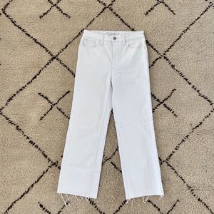 Joe’s High Waist Raw Ankle Crop Wide Leg Jeans Sz 26 White